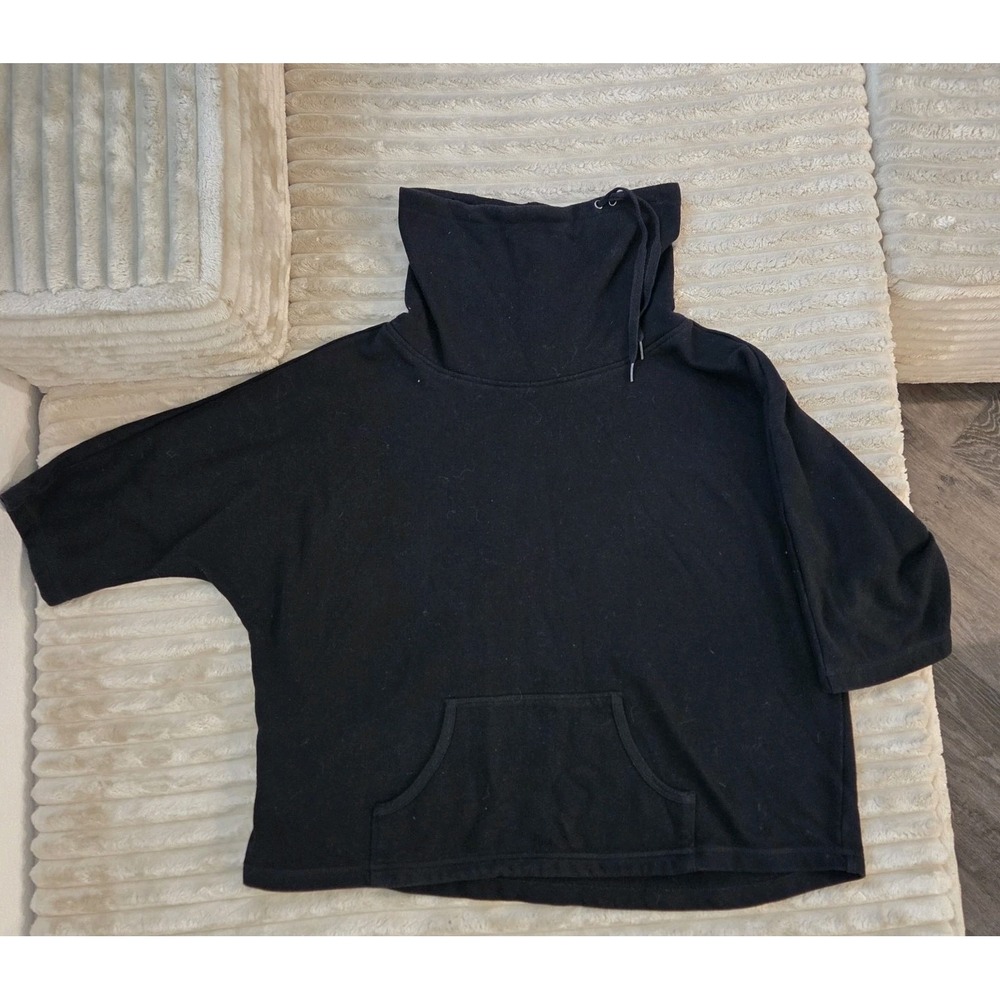 Half Moon by Modern Movement Black Poncho Sweatshirt Cowl Neck Hoodie Sz XL
